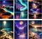 6 Pack Diamond Painting Kits for Adults, Beach Diamond Art Kits for Adults, DIY 5D Diamond Painting Kits for Beginners Home Wall Decor 12x16inch
